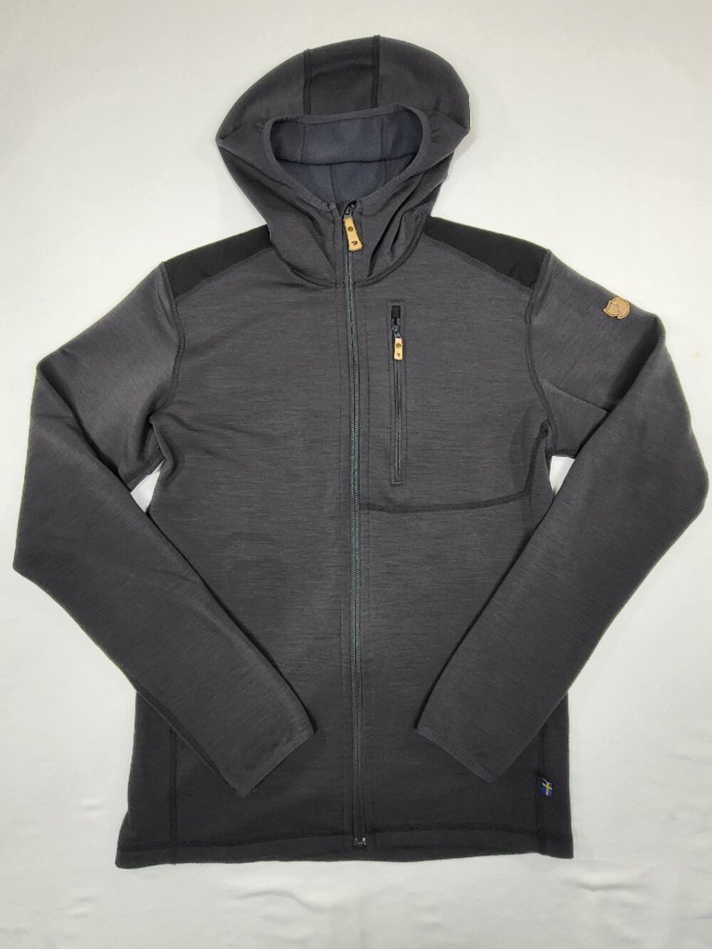 Fjallraven Mens Size Small Keb Fleece Hoodie Dark Grey Charcoal Jacket